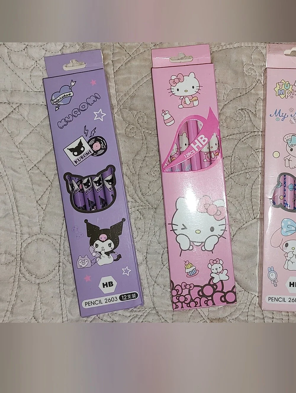 New! Sanrio Family Hello Kitty, Kuromi, Melody Pencil Box Set